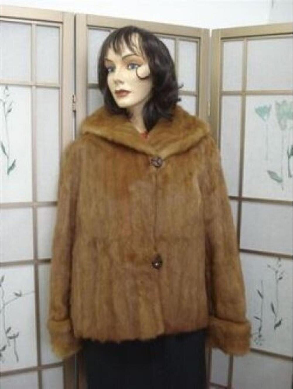 MINT CHINESE MINK FUR JACKET COAT WOMEN WOMAN SIZE 6 SMALL